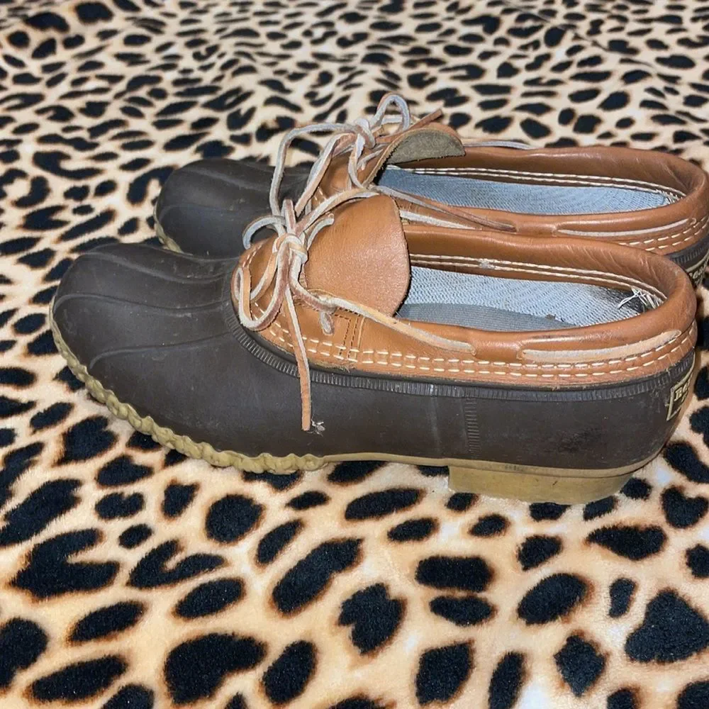 •LL BEAN•MEN'S BEAN MOC RUBBER WATERPROOF BOAT SHOE
